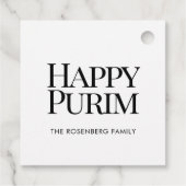 Classic Family Name Happy Purim Geschenkanhänger (Rückseite)