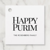 Classic Family Name Happy Purim Geschenkanhänger (Vorderseite)