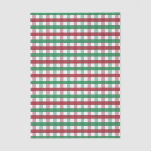 Classic Farmhouse Red & Green Gingham Plaid Seidenpapier (Vorderseite)