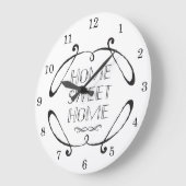 Classic Farmhouse Zuhause Sweet Zuhause Große Wanduhr (Winkel)