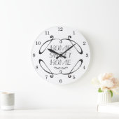 Classic Farmhouse Zuhause Sweet Zuhause Große Wanduhr (Zuhause)