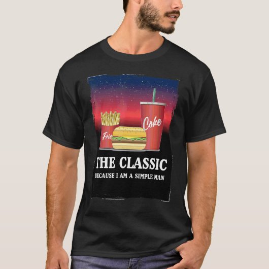 Classic Fast Food Retro Burger Frieze 80er 90s Sim T-Shirt (Vorderseite)