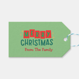 Classic Festival Red & Green Frohe Weihnachten Geschenkanhänger