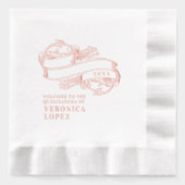 Classic Festive Elegant Quinceanera 15. Party Servietten Mit Folie (Vorderseite)