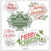 Classic Festive Merry Christmas Sticker Pack (Blatt)