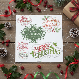 Classic Festive Merry Christmas Sticker Pack