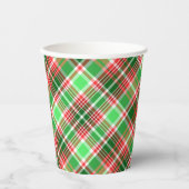 Classic Festive Red Green Kariert Weihnachten Part Pappbecher (Vorderseite)