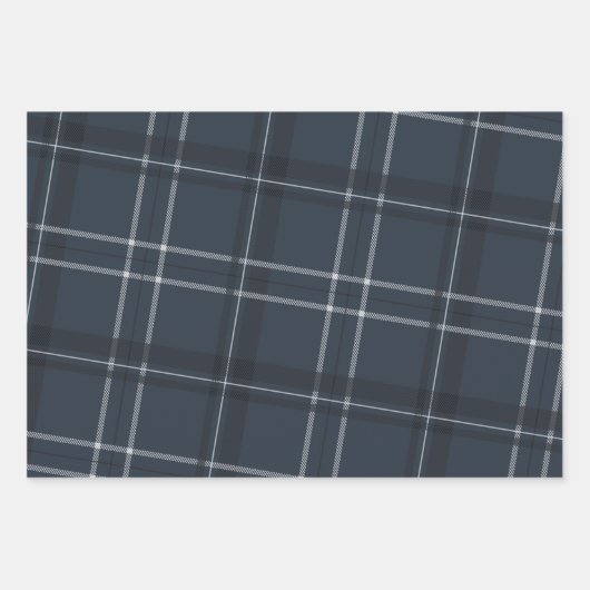 Classic fett Urlaub kariert marineblau Geschenkpapier Set (Vorderseite 3)