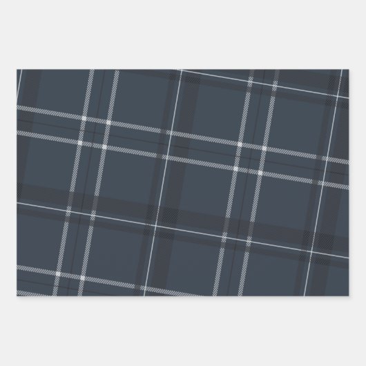 Classic fett Urlaub kariert marineblau Geschenkpapier Set (Vorderseite)