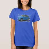 Classic Fiat 500 in Blau T-Shirt (Vorderseite)