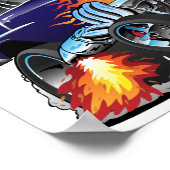 Classic Fifties Frisierte Auto Muscle Car Cartoon Poster (Ecke)