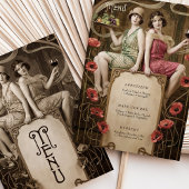 Classic Figurative Art Nouveau Wedding Menu Card Einladung