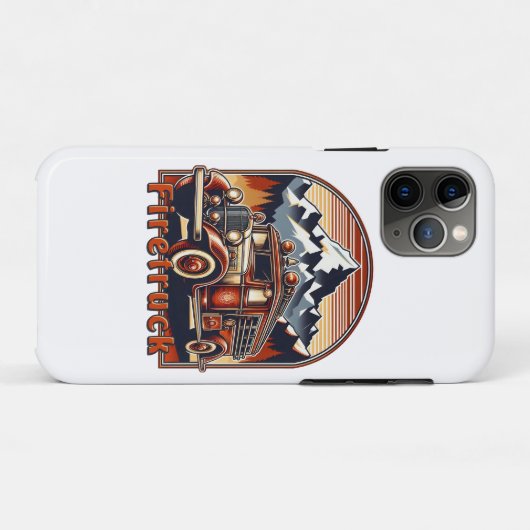 Classic Fire Truck & Mountain Case-Mate iPhone Hülle (Rückseite (Horizontal))