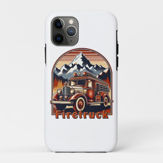 Classic Fire Truck & Mountain Case-Mate iPhone Hülle (Rückseite)