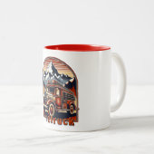 Classic Fire Truck & Mountain Zweifarbige Tasse (VorderseiteRechts)