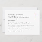 Classic First Heilige Kommunion Cross Einladung (Vorderseite)