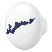 Classic Fishers Island Keramik Knob - Navy Keramikknauf (Rechts)