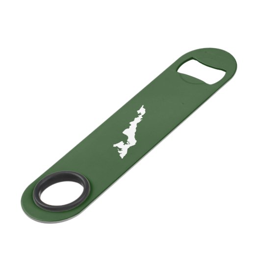 Classic Fishers Island Logo Bottle Opener - Green Speedflaschenöffner (Vorderseite Schrägansicht)