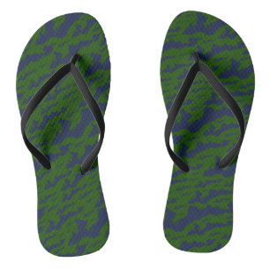 Classic Fishers Island Logo Flip Flops Green/Navy Badesandalen