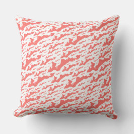 Classic Fishers Island Logo Pillow - Coral + White Kissen