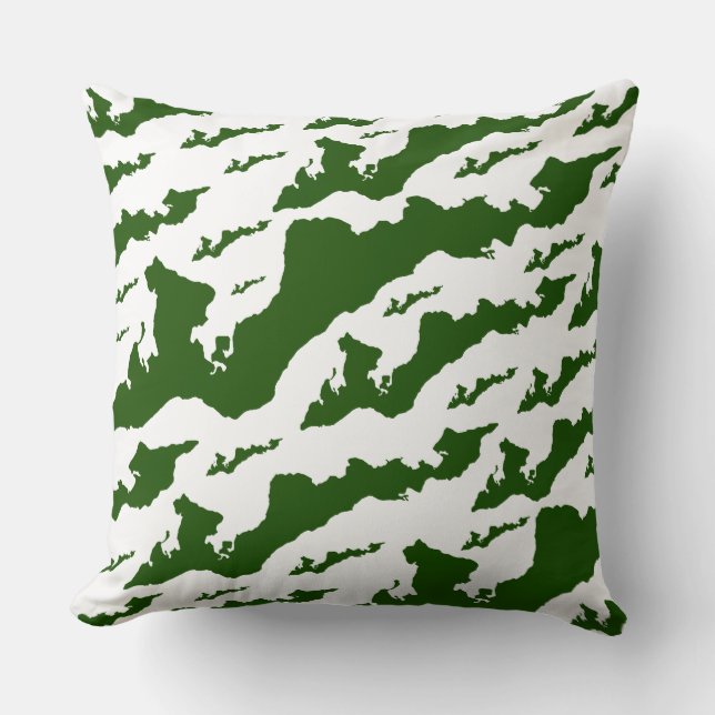 Classic Fishers Island Logo Pillow - Green Kissen (Vorderseite)