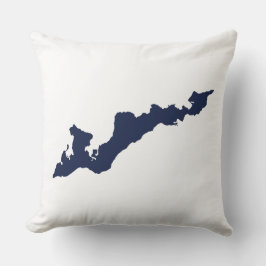 Classic Fishers Island Logo Pillow - Navy Kissen