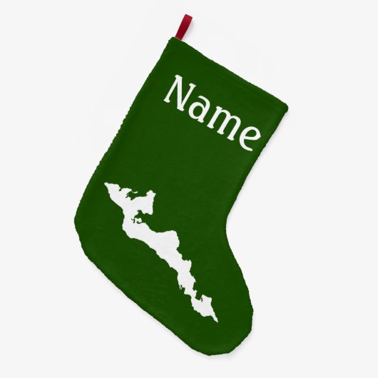 Classic Fishers Island Logo Weihnachten Strumpf Großer Weihnachtsstrumpf (Vorderansicht (hängend))