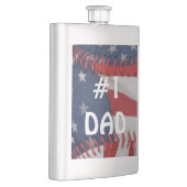 Classic Flask/American Flag Baseball #1 Vater Flachmann (Rechts)
