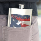 Classic Flask/American Flag Baseball #1 Vater Flachmann (Beispiel)