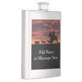 Classic Flask Cowboy und Sonnenuntergang individue Flachmann (Rechts)