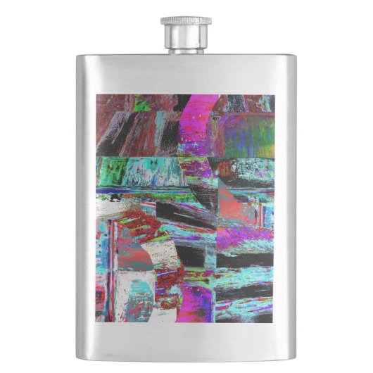 Classic Flask – Neon Pulse Flachmann (Vorderseite)