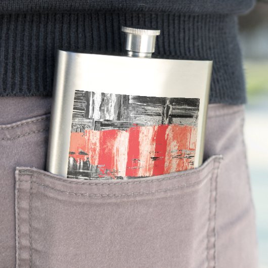 Classic Flask – Red Pulse Abstract Design Flachmann (Beispiel)