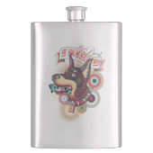 Classic Flask – Urban Loyalty Doberman Pop-Art Flachmann (Vorderseite)
