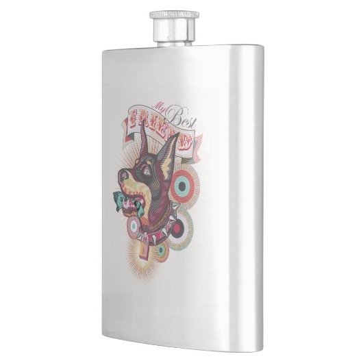 Classic Flask – Urban Loyalty Doberman Pop-Art Flachmann (Links)