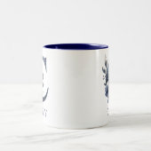 Classic Floral Anfangsbuchstabe C - Individuelle N Zweifarbige Tasse (Mittel)