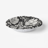 Classic Floral Black and White Vintage Pappteller (Gewinkelt)
