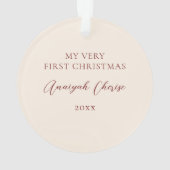 Classic Floral Frame Baby's First Christmas Ornament (Rückseite)
