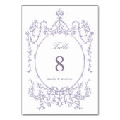 Classic Floral Garden Frame Lavender Wedding Tischnummer (Vorderseite)