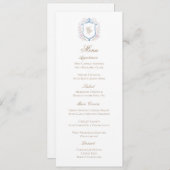 Classic Floral Monogram Crest Wedding Menu Card Save The Date (Vorne/Hinten)