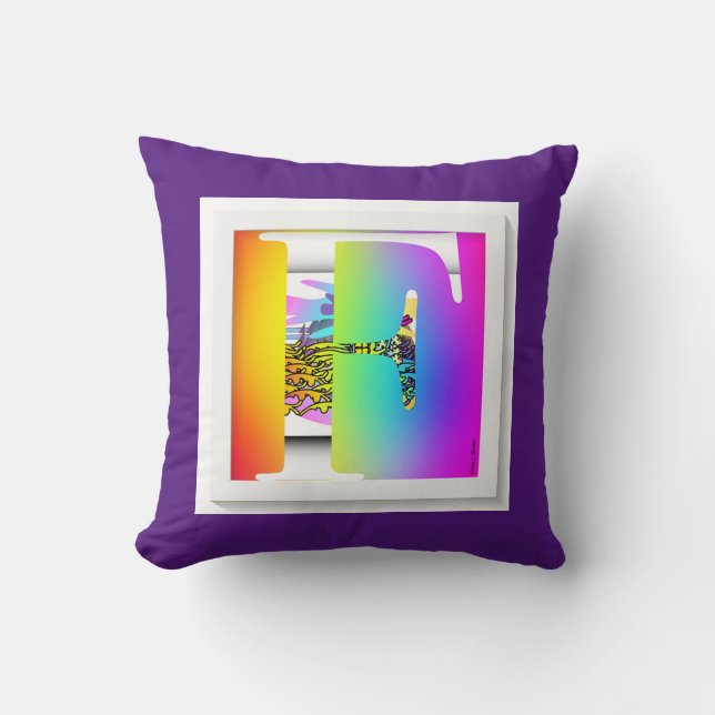 CLASSIC FLORAL MONOGRAM INITIAL F KISSEN (Vorderseite)