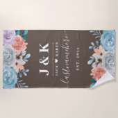 Classic Floral Monogram Strandtuch (Vorderseite)