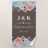 Classic Floral Monogram Strandtuch (Vorderseite)