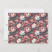 Classic Floral Rustic Peonies Wedding  RSVP Karte (Rückseite)