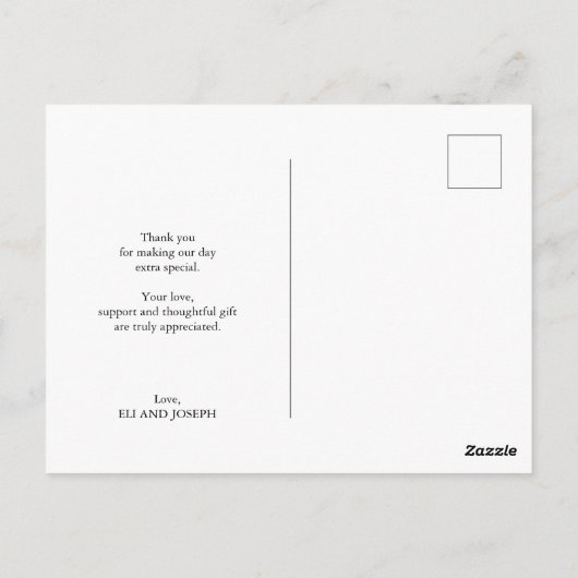 Classic Floral Watercolor Script Danke Karte (Rückseite)