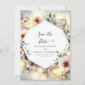Classic Florals Mason Jar Wedding Save The Date (Vorderseite)