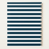 Classic Florals mit Royal Blue und White Stripes Planer (Rückseite)