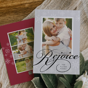 Classic Flourish Holiday Foto Card Feiertagskarte