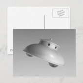 Classic Flying Saucer BW Postkarte (Vorne/Hinten)