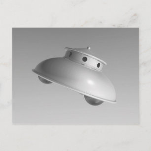 Classic Flying Saucer BW Postkarte