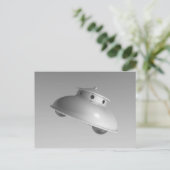 Classic Flying Saucer BW Postkarte (Stehend Vorderseite)